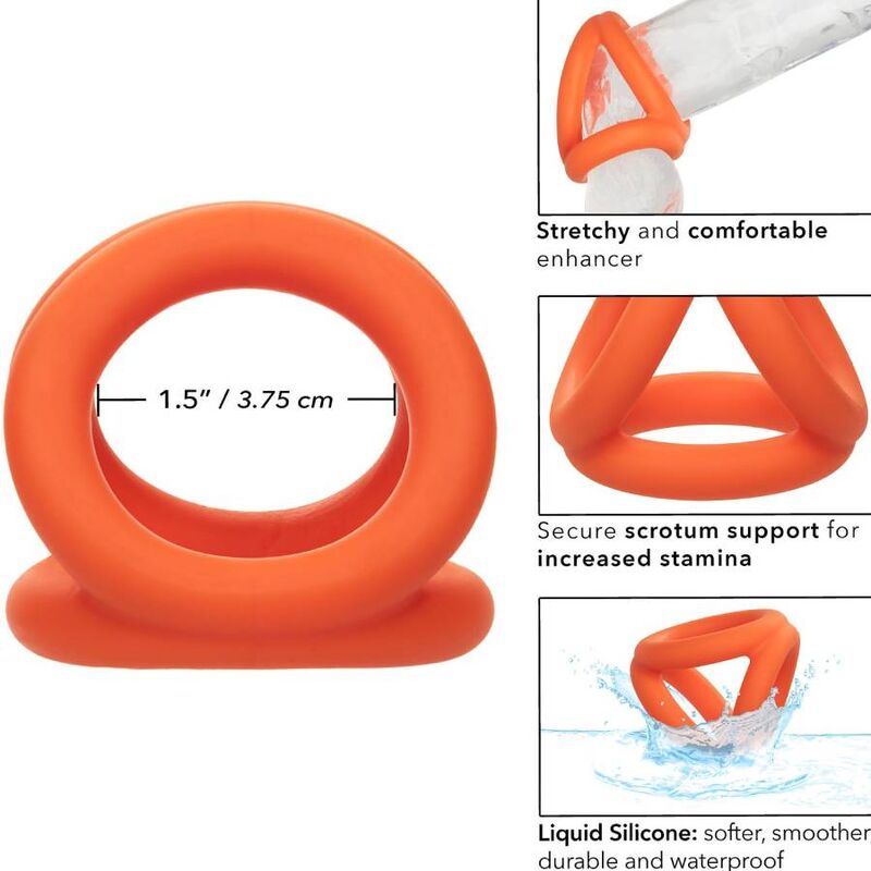 Alpha Tri-Ring Orange Cock Ring