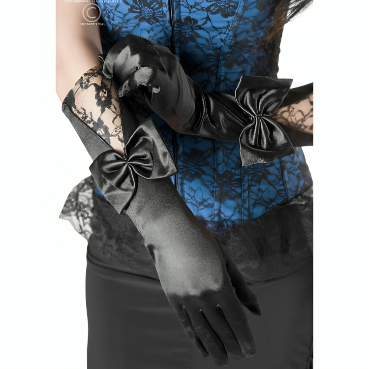 Elegant Black CR 3252 Lingerie Gloves