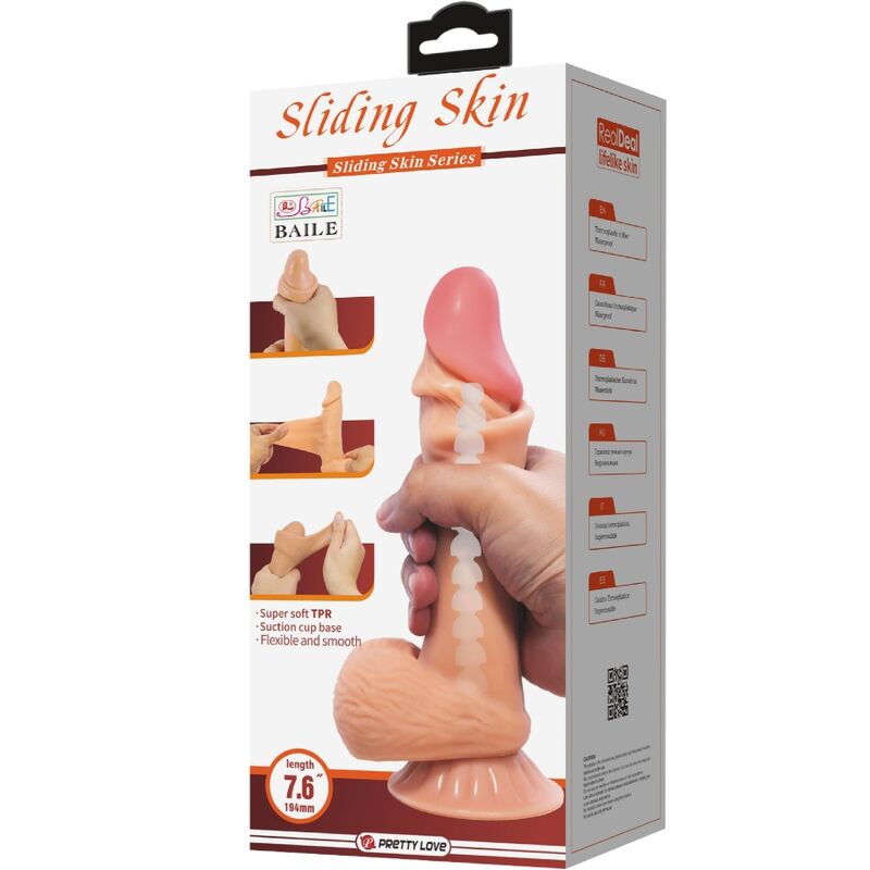 Realistic Sliding Skin Dildo with Suction Cup