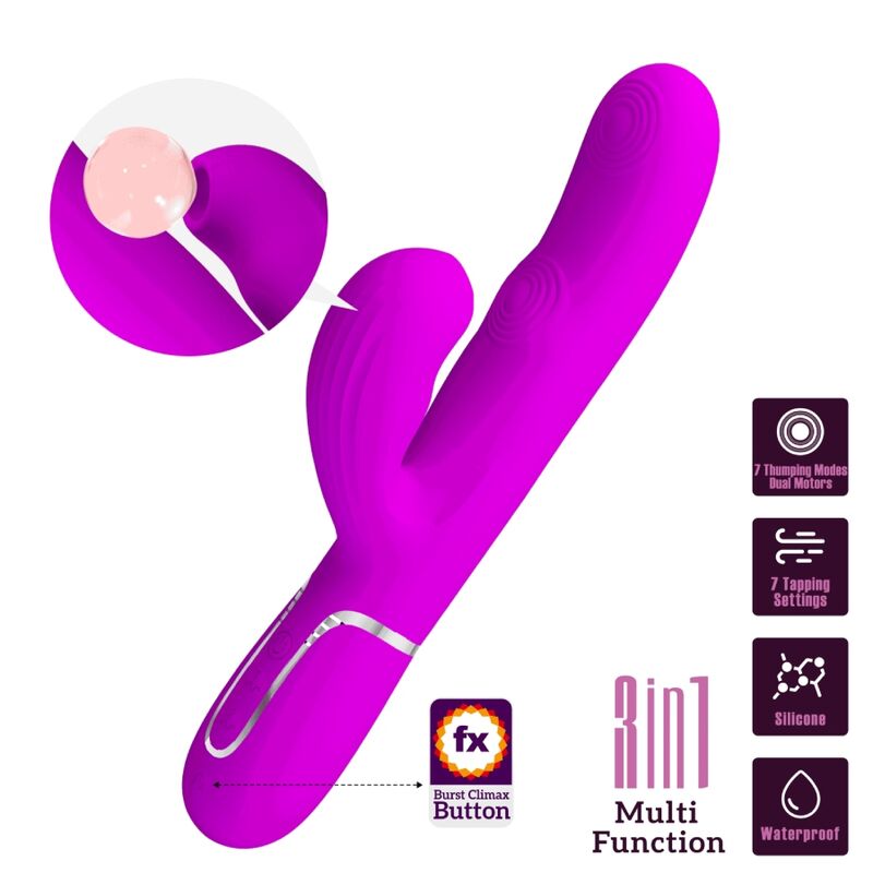 Vibrador Perlita 3 en 1 para Punto G - Violeta
