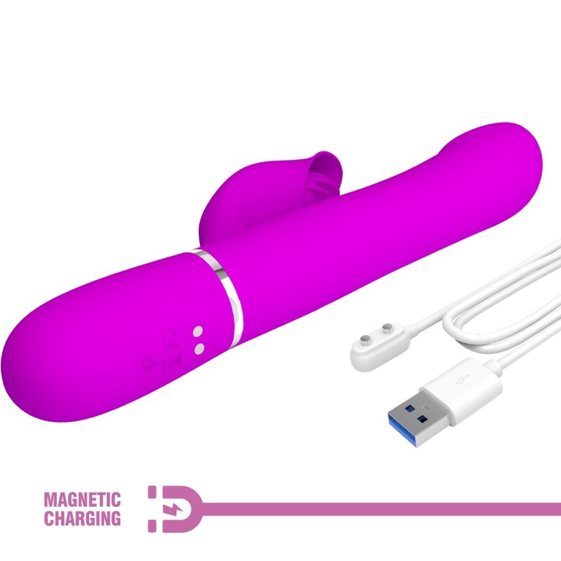 Vibrador Rabbit Violeta con Perlas