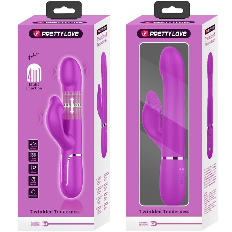 Vibrador Rabbit Violeta con Perlas