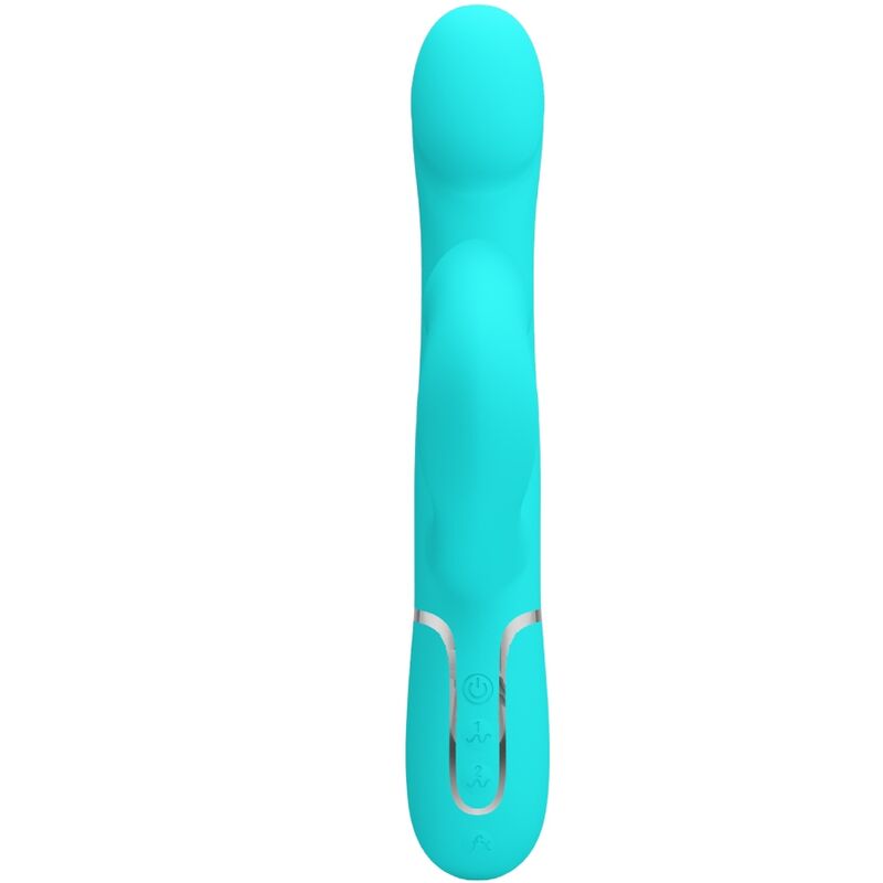 Vibrador Rabbit Verde Água com Pérolas