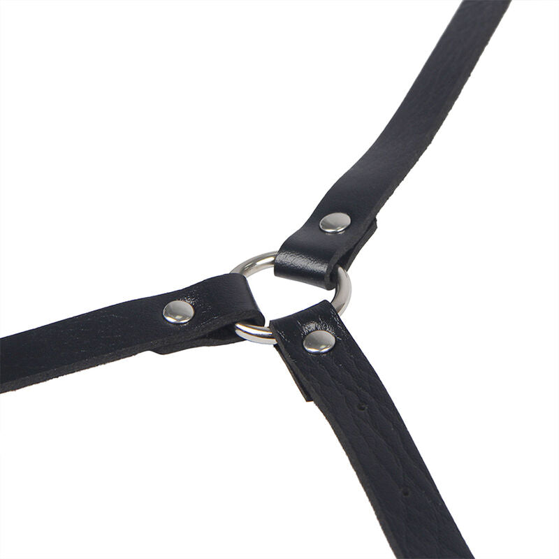 Alluring Black Leather Body Harness