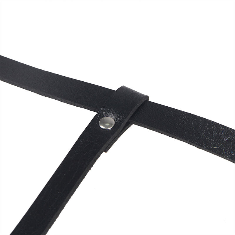 Alluring Black Leather Body Harness