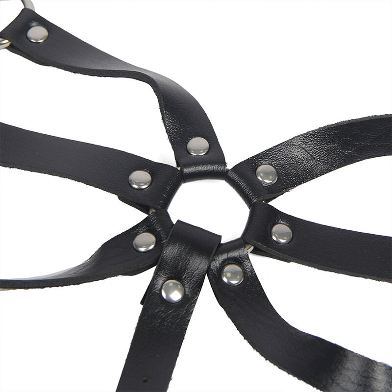Adjustable Black Leather Body Harness