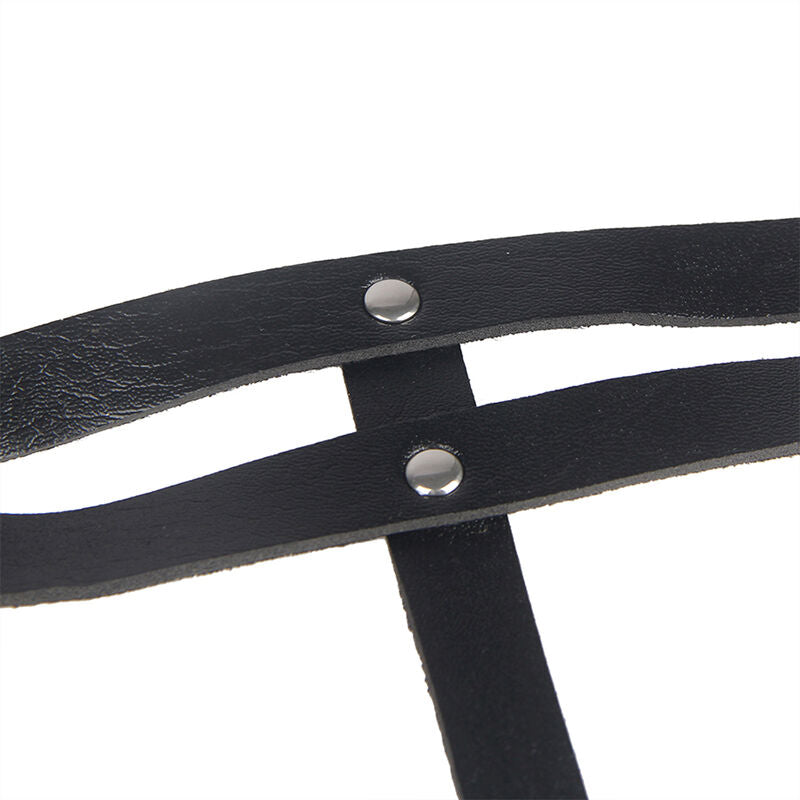 Elegant Black Leather Chain Belt
