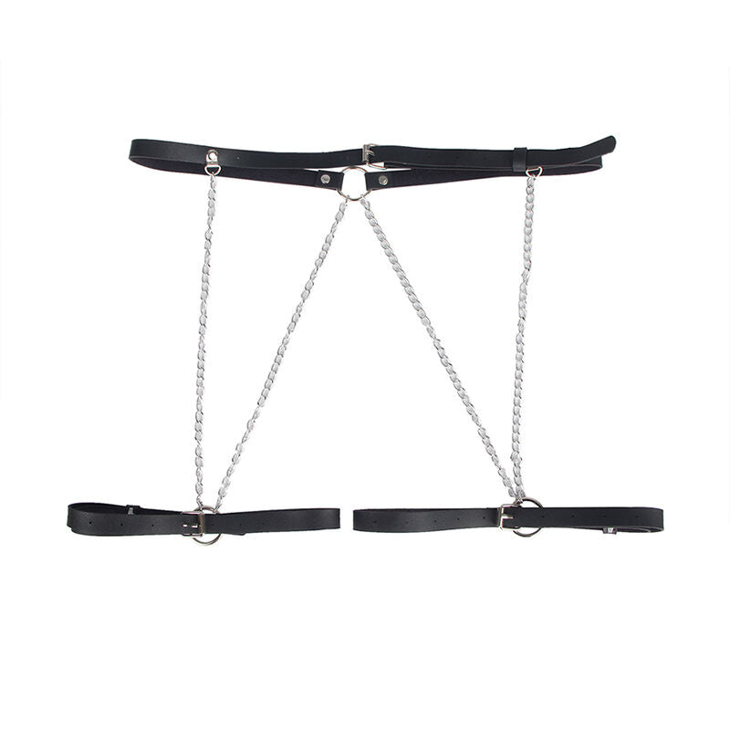 Elegant Black Leather Harness Belt