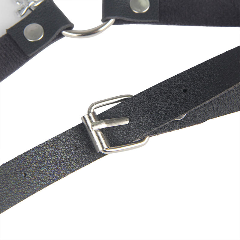 Elegant Black Leather Harness Belt