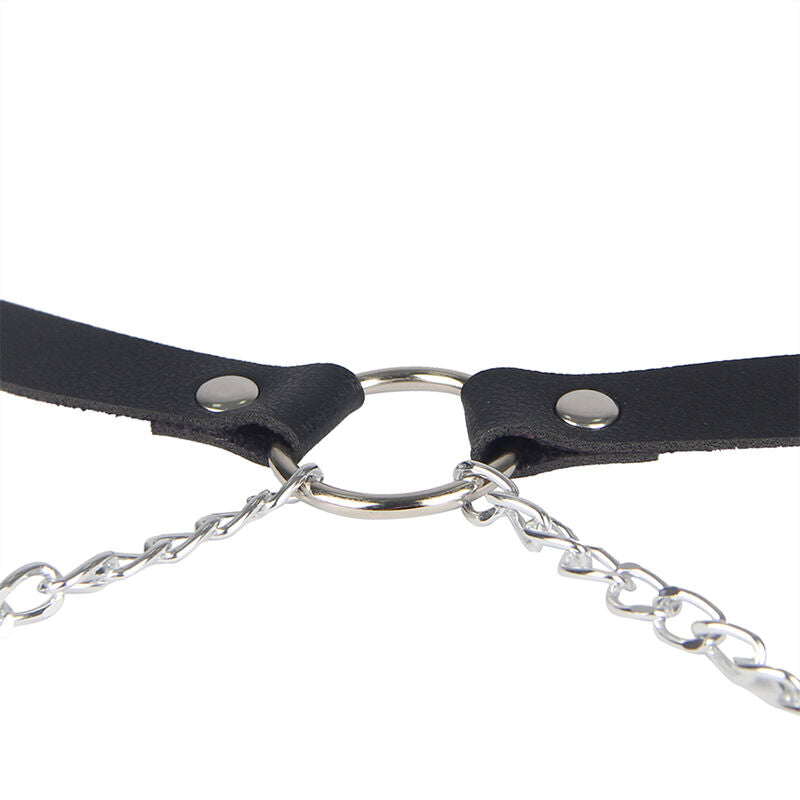 Elegant Black Leather Harness Belt