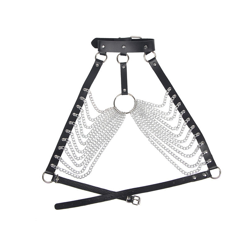 Stylish Chest Harness With Ring Chains