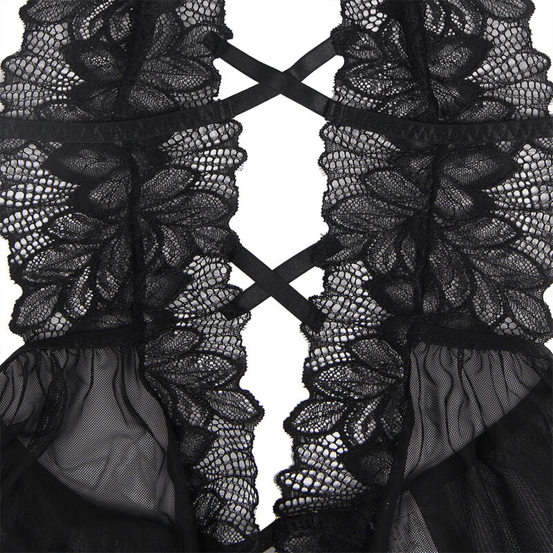Black Lace Halter Neck Teddy Lingerie