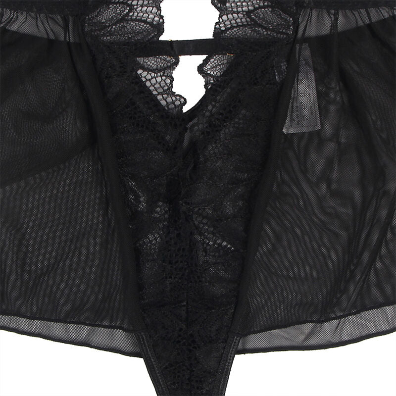 Black Lace Halter Neck Teddy Lingerie