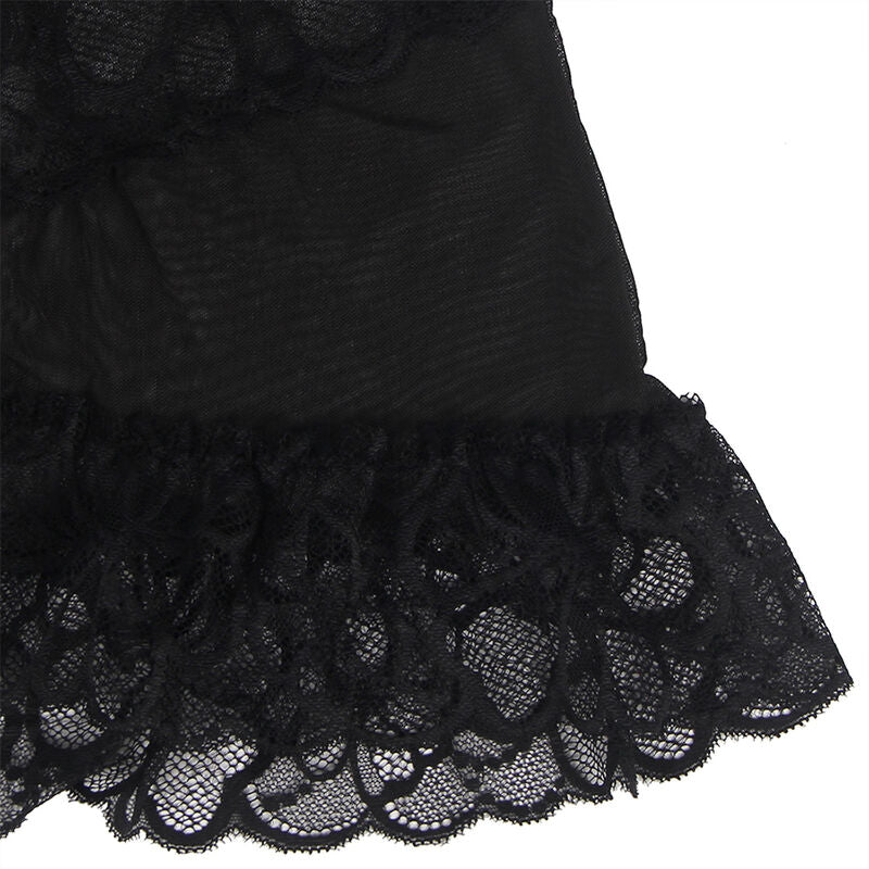 Babydoll em Renda Floral Preta S/M