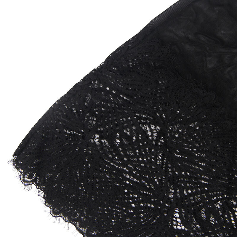 Elegant Black Lace Strap Babydoll S/M