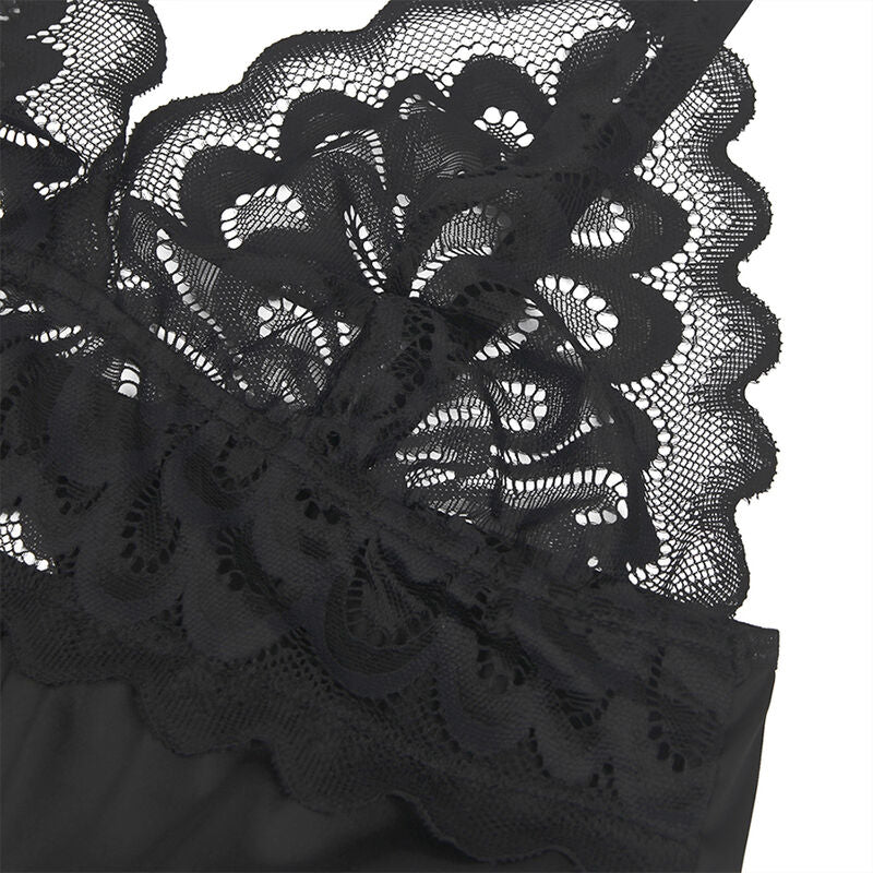 Babydoll Negro con Estampado Floral S/M