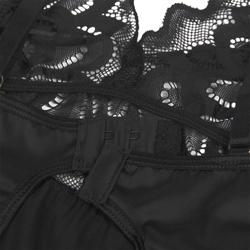 Babydoll Negro con Estampado Floral S/M