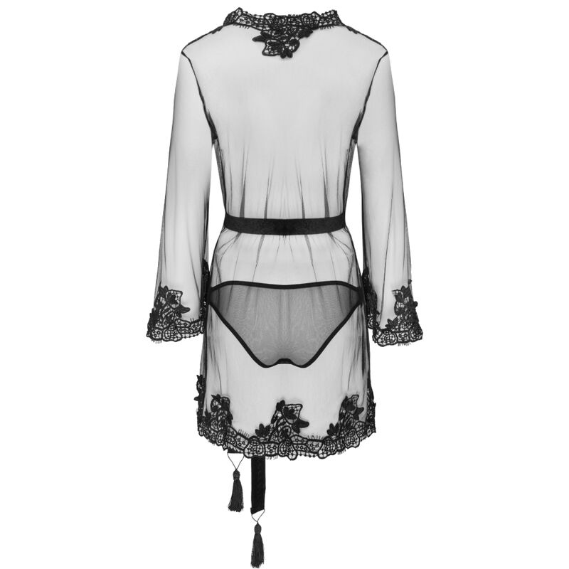 Herina Xg056 Roupão Preto e Conjunto de Cuecas