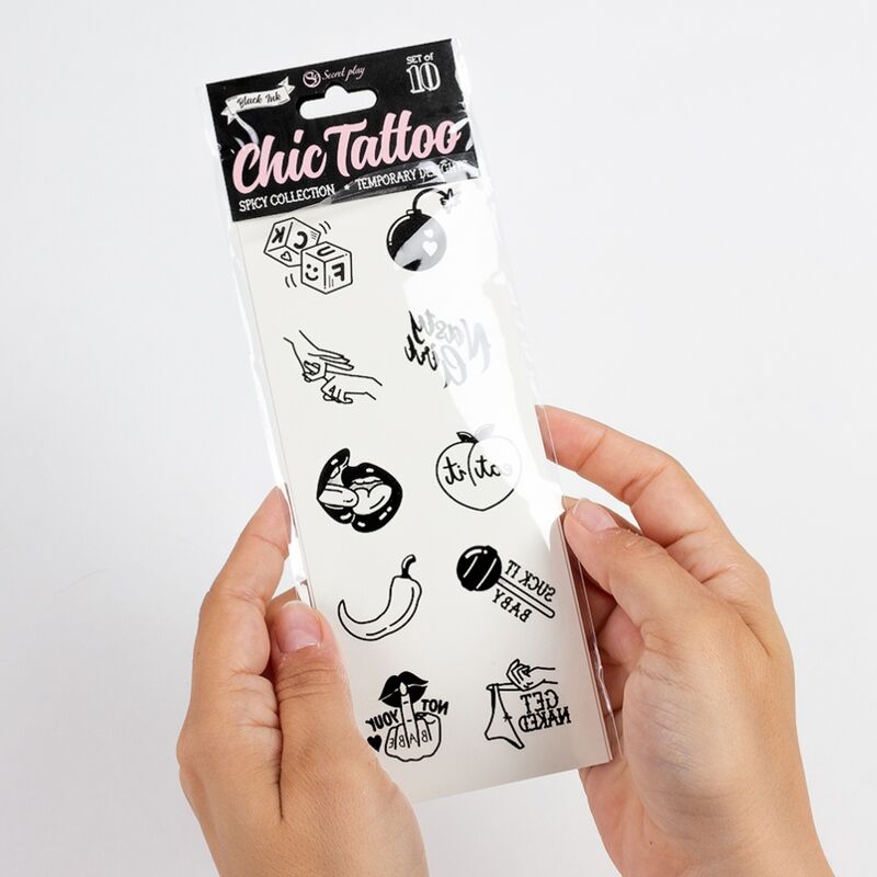 10pc Spicy Collection Temporary Tattoos