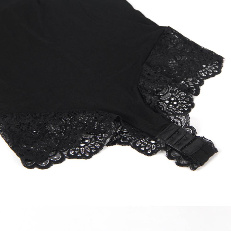 Body de Renda Floral Preto L/XL