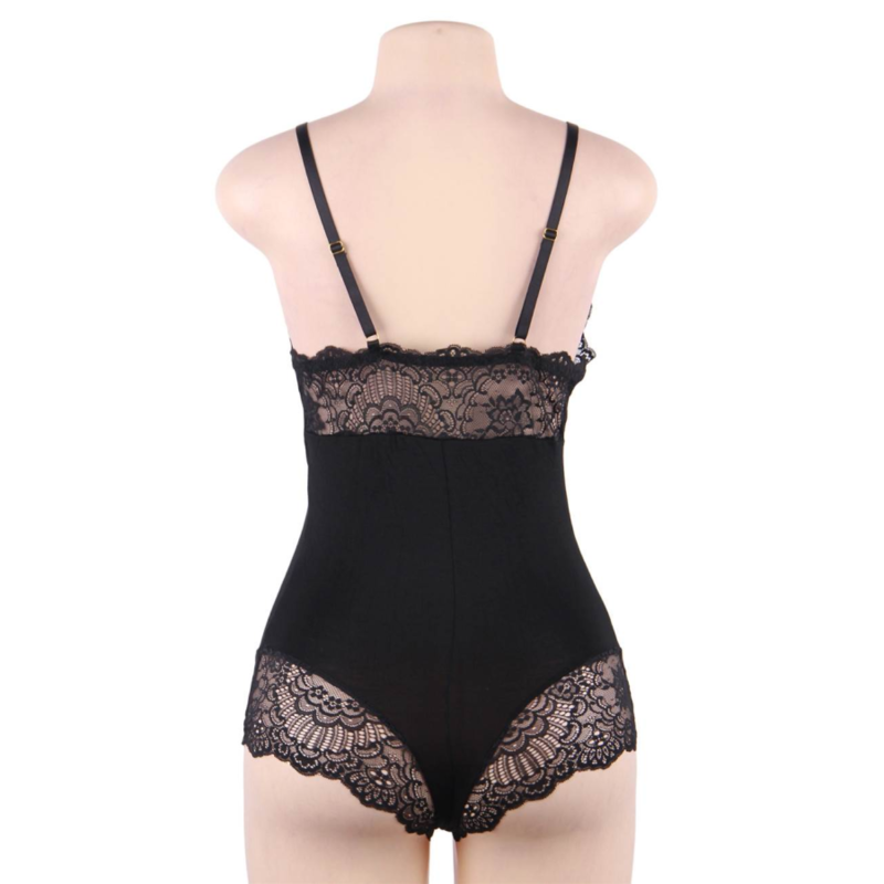 Black Floral Lace Teddy S/M
