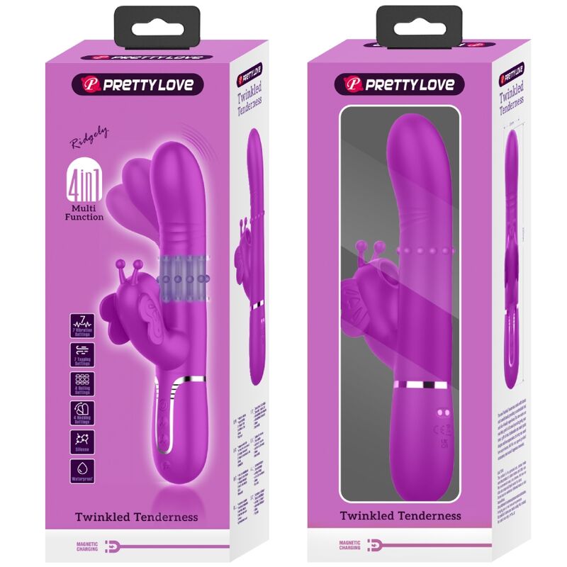 Fuchsia Butterfly 4-in-1 Rabbit Vibrator