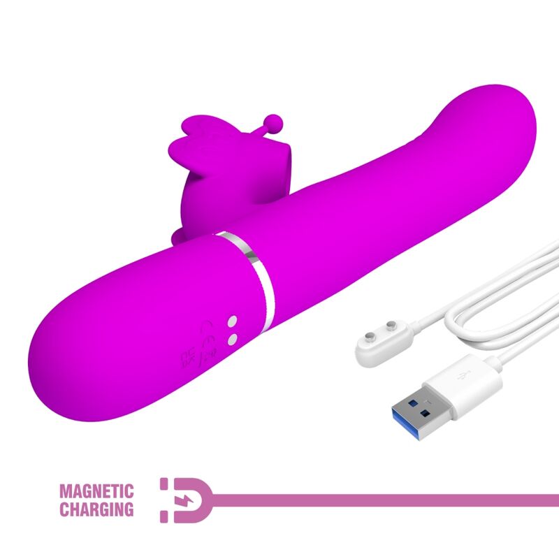 Fuchsia Butterfly 4-in-1 Rabbit Vibrator
