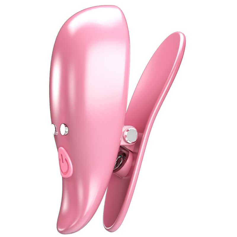 Pink Leaf Vibrating Nipple Clamps
