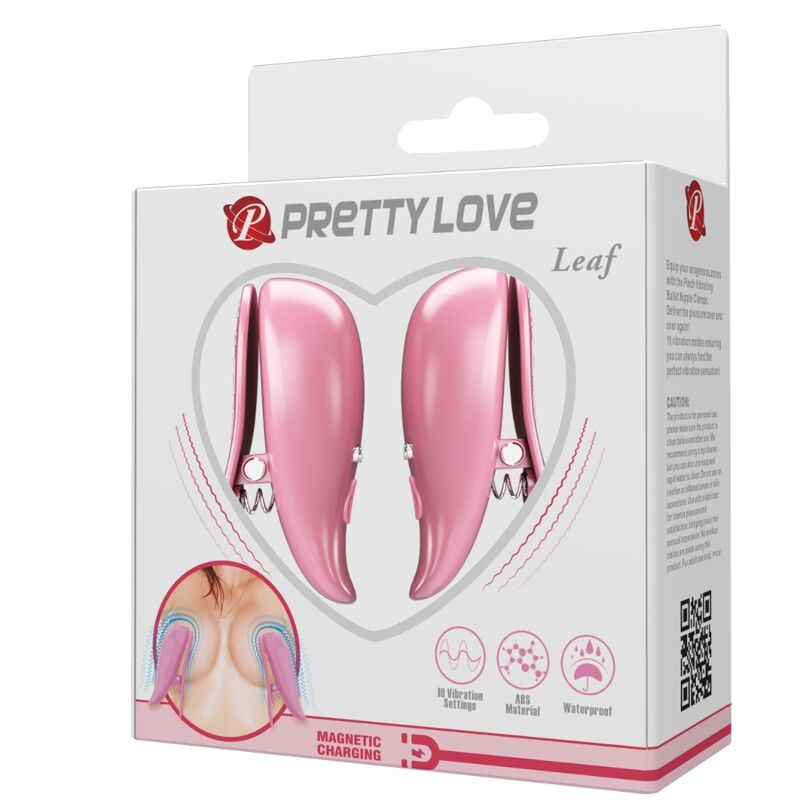 Pink Leaf Vibrating Nipple Clamps