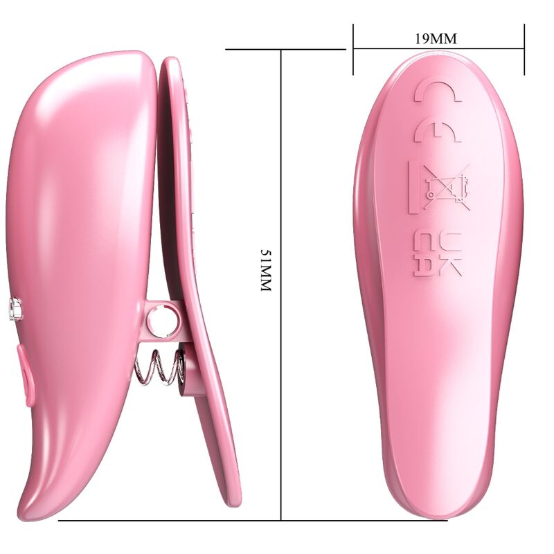 Pink Leaf Vibrating Nipple Clamps
