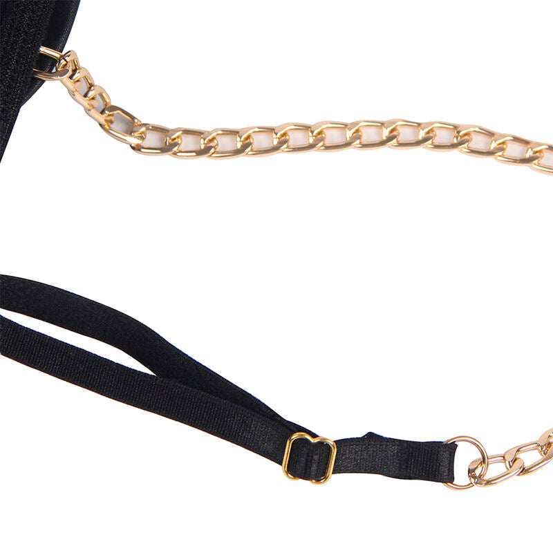 Black Chain Suspenders Bodysuit