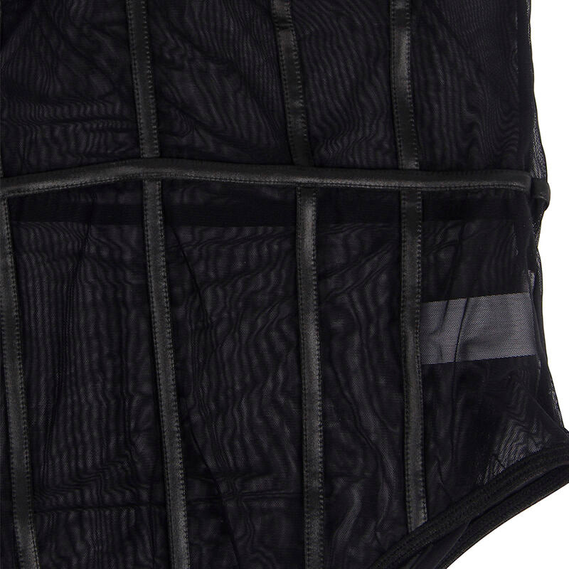Black Chain Suspenders Bodysuit