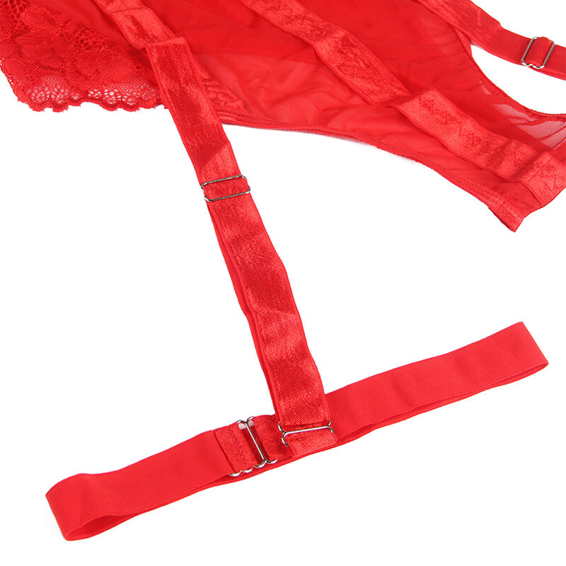 Seductive Red Teddy with Garter Straps L/XL