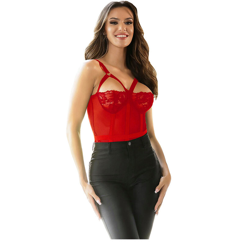 Seductive Red Teddy with Garter Straps L/XL