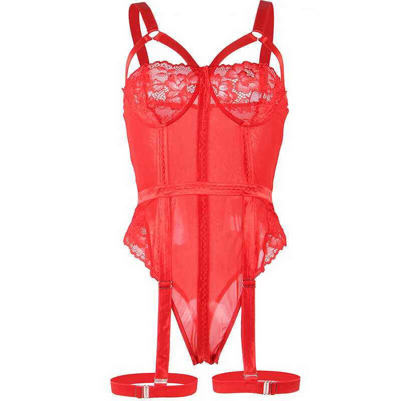 Seductive Red Teddy with Garter Straps L/XL