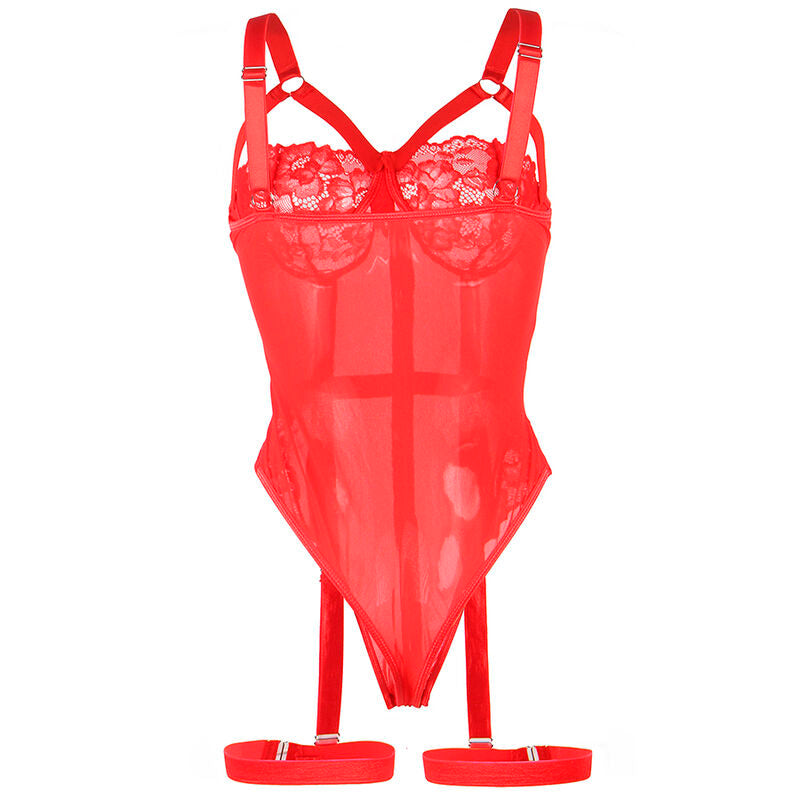 Seductive Red Teddy with Garter Straps L/XL