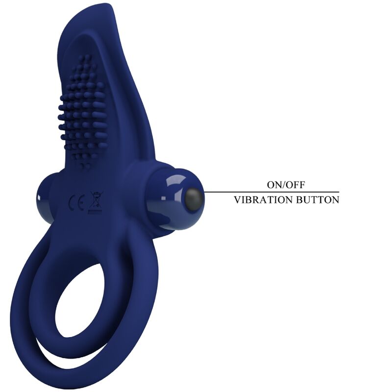 Bronson Vibrating Double Ring - Blue