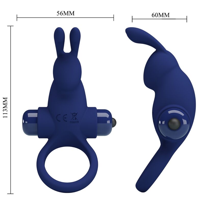 Jiro Rabbit Vibrating Ring - Blue
