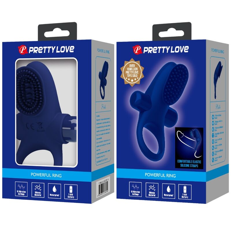 Vibrating Palle Cock Ring - Blue