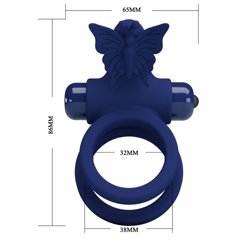 Jamele Butterfly Double Vibrating Ring
