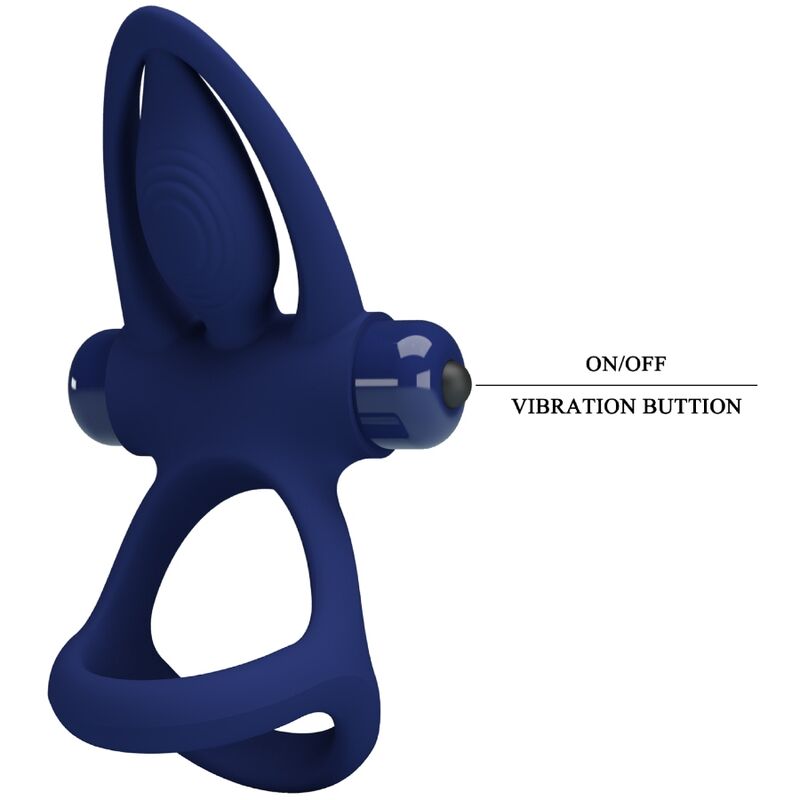 Vibrating Blue Double Ring Stimulator