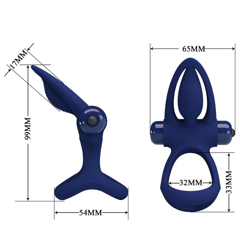 Vibrating Blue Double Ring Stimulator