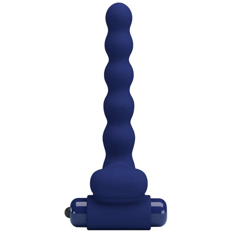 Ajmal Vibrating Ring With Anal Plug (Blue)