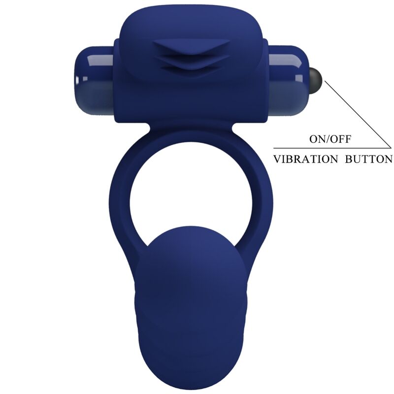 Ajmal Vibrating Ring With Anal Plug (Blue)