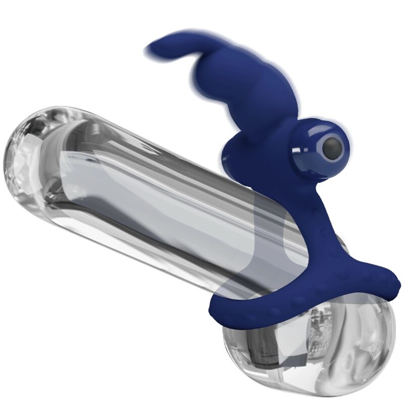 Luchito Blue Double Vibrating Rabbit Ring