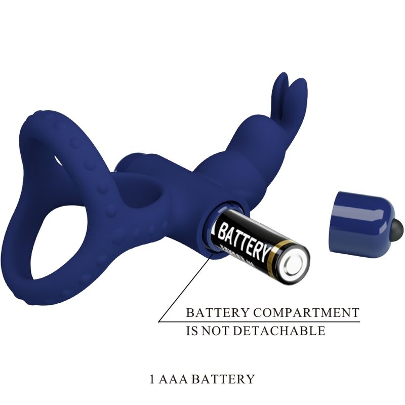 Luchito Blue Double Vibrating Rabbit Ring