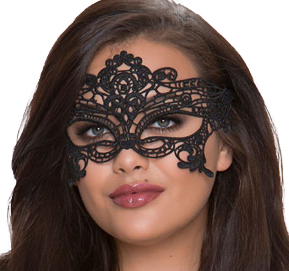 Elegant Black Lace Bondage Mask