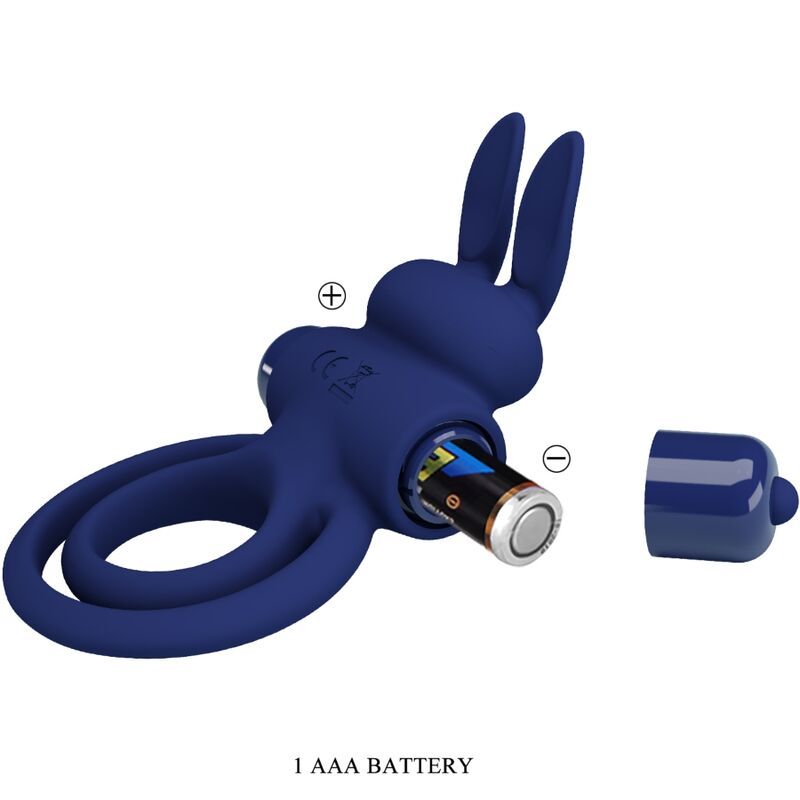 Darey Blue Double Vibrating Rabbit Ring
