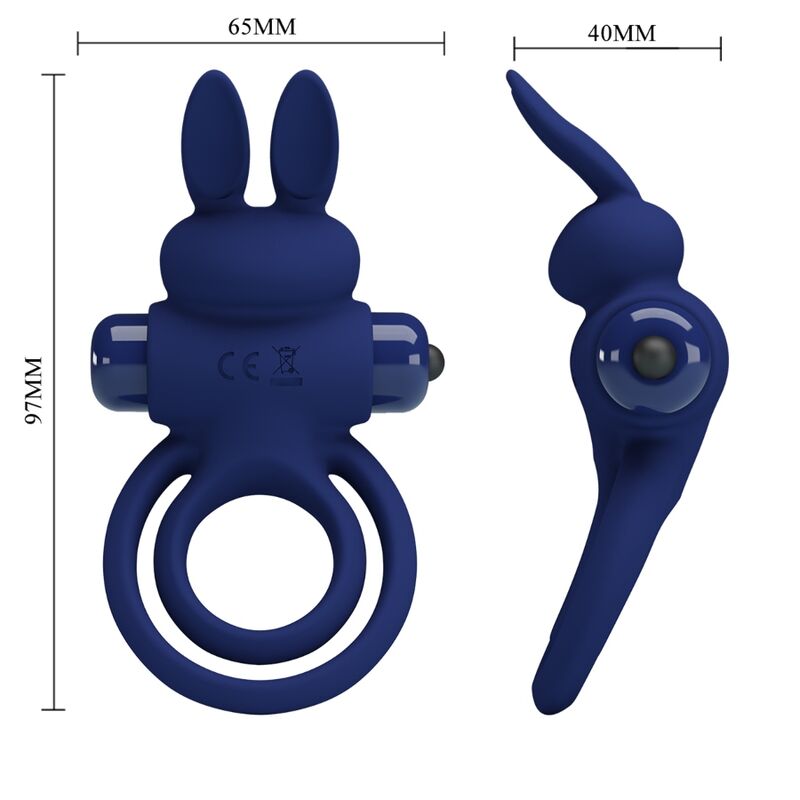 Darey Blue Double Vibrating Rabbit Ring