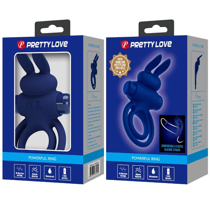Darey Blue Double Vibrating Rabbit Ring